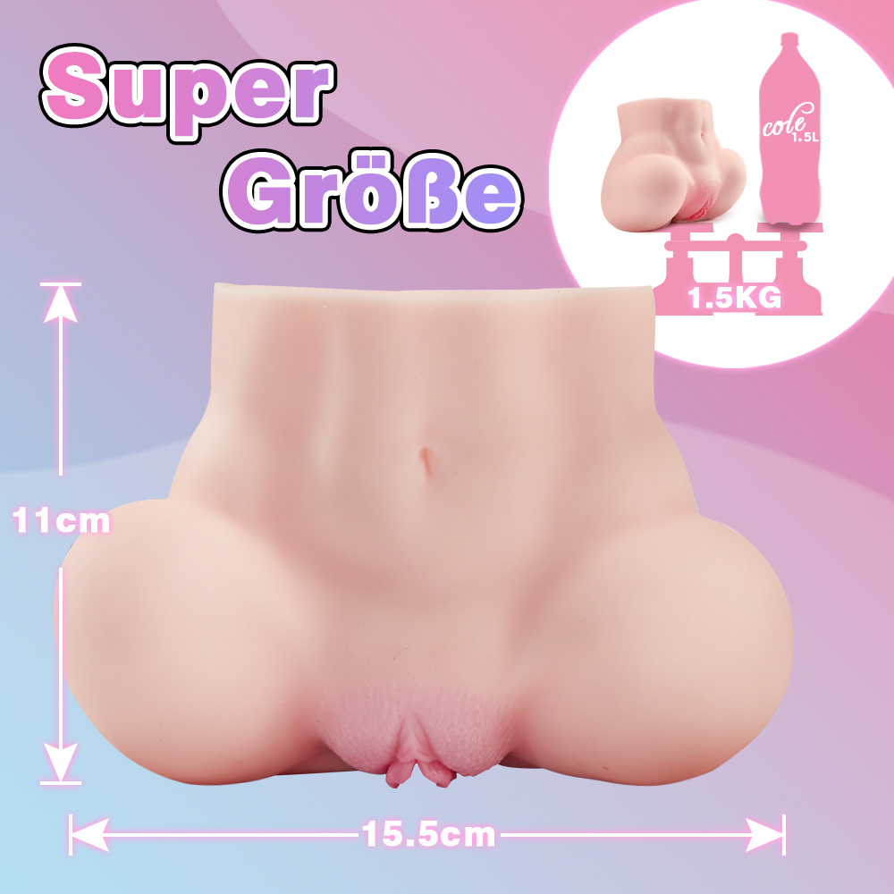 【Ygritte】Boneca sexual realista de 1,5 kg com lábios duplos e clitóris superreal