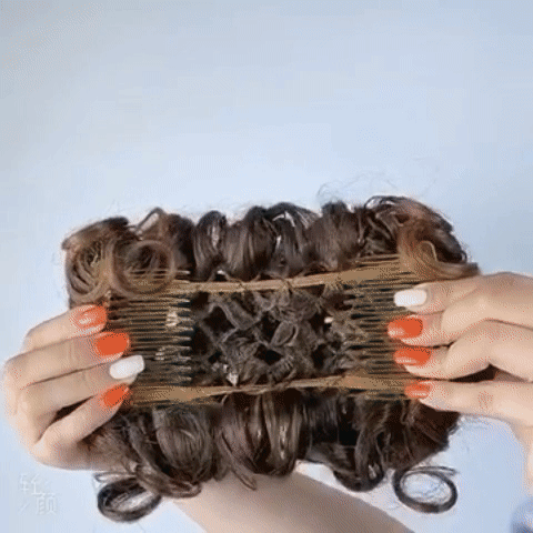 Extensão de coque de cabelo curto e encaracolado