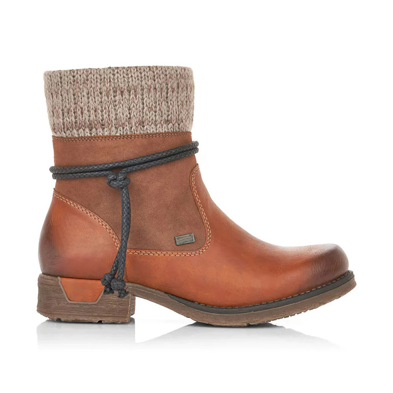 🔥Último dia de promoção 50% OFF - Botas femininas casuais vintage de couro com zíper