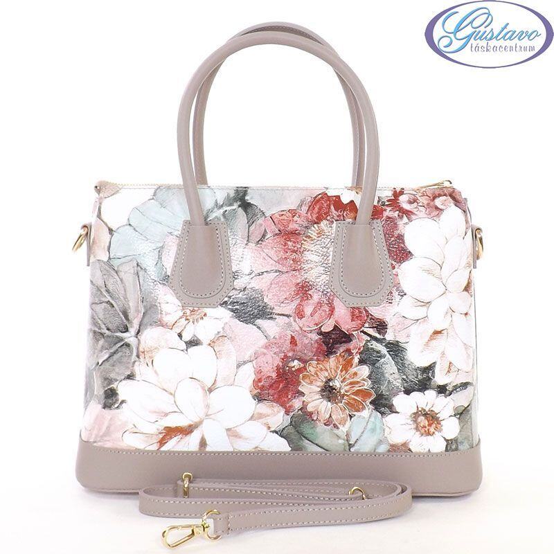 GEUNINE LEATHER BŐR TÁSKA VIRÁGMINTÁS