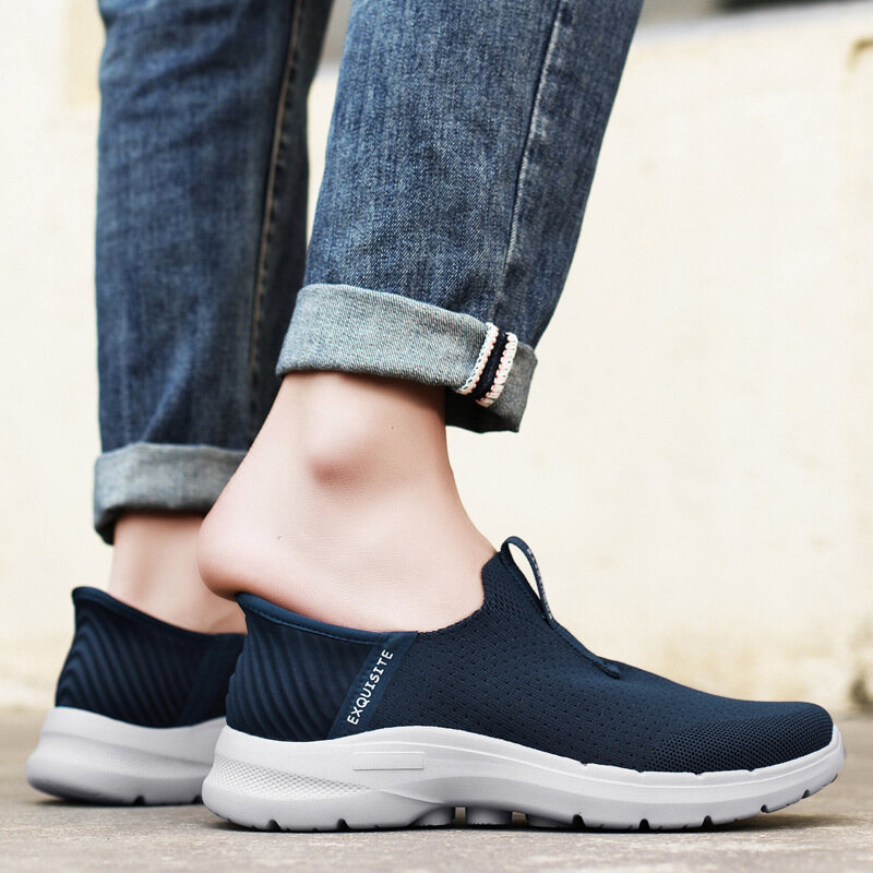 Tênis de caminhada ortopédico masculino para fascite plantar, tênis de caminhada para amortecimento extra e suporte de arco