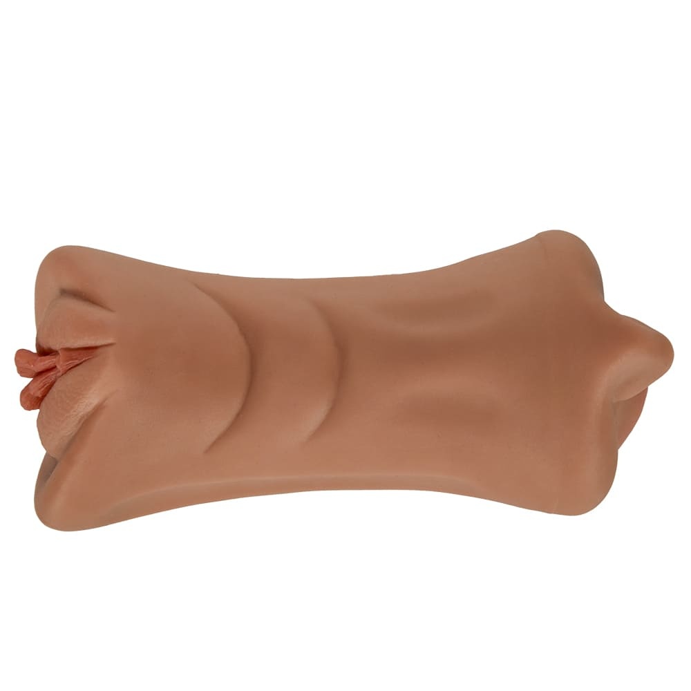 3 in 1 Tanned Lifelike Face Pocket Pussy Blowjob Masturbator Stroker