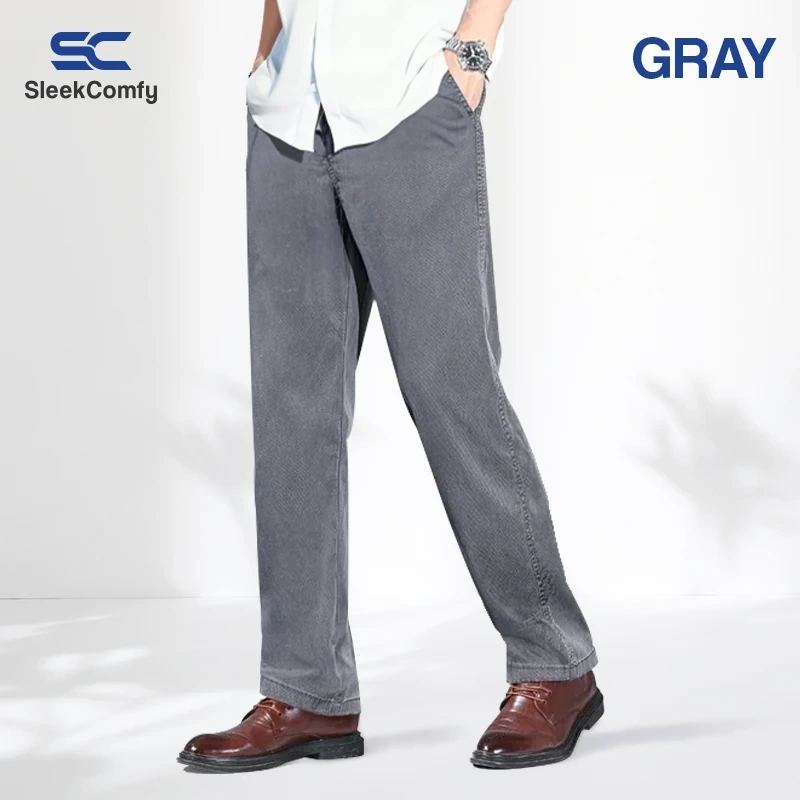 SleekComfy - Calça jeans reta com ajuste regular e conforto para o dia todo