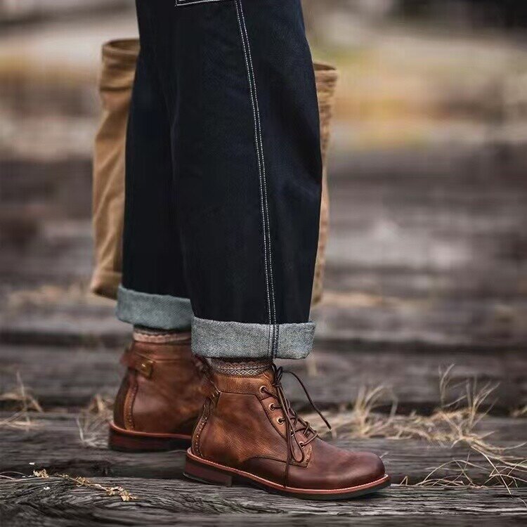 Bota de couro novas e elegantes para homem | Oferta de metade do preço!🔥