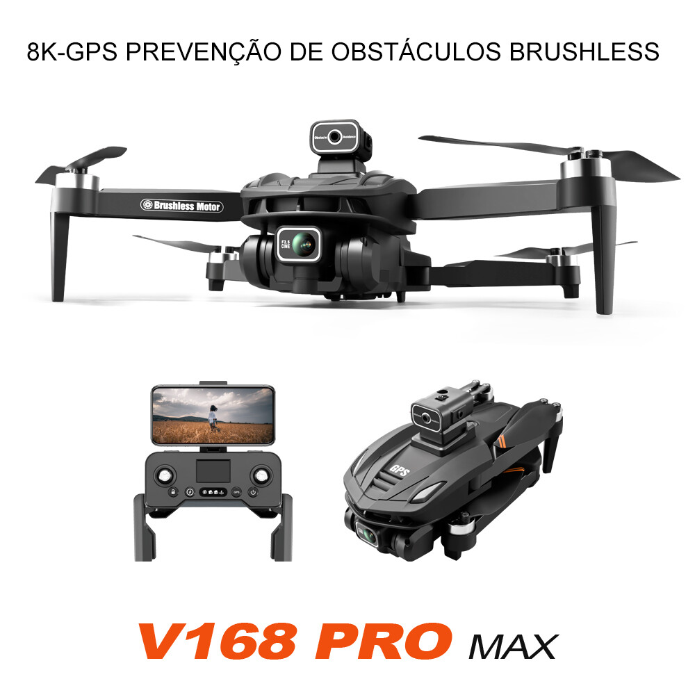 Drone V168 Pro com GPS - Câmara HD 8K - com atualização do GPS!