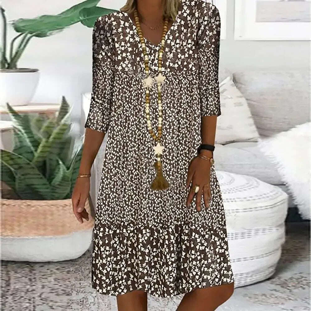 Novos vestidos de primavera e verão com decote em V 2025