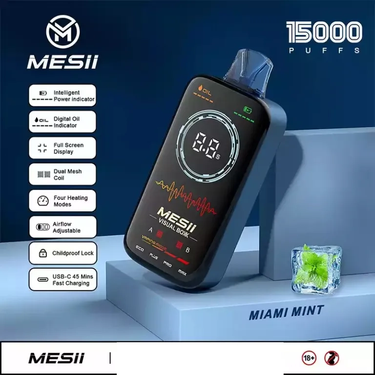 Mesii visual boxx 16000 puffs teljes képernyős kijelző eldobható vape tömeges vásárlás nagykereskedelmi