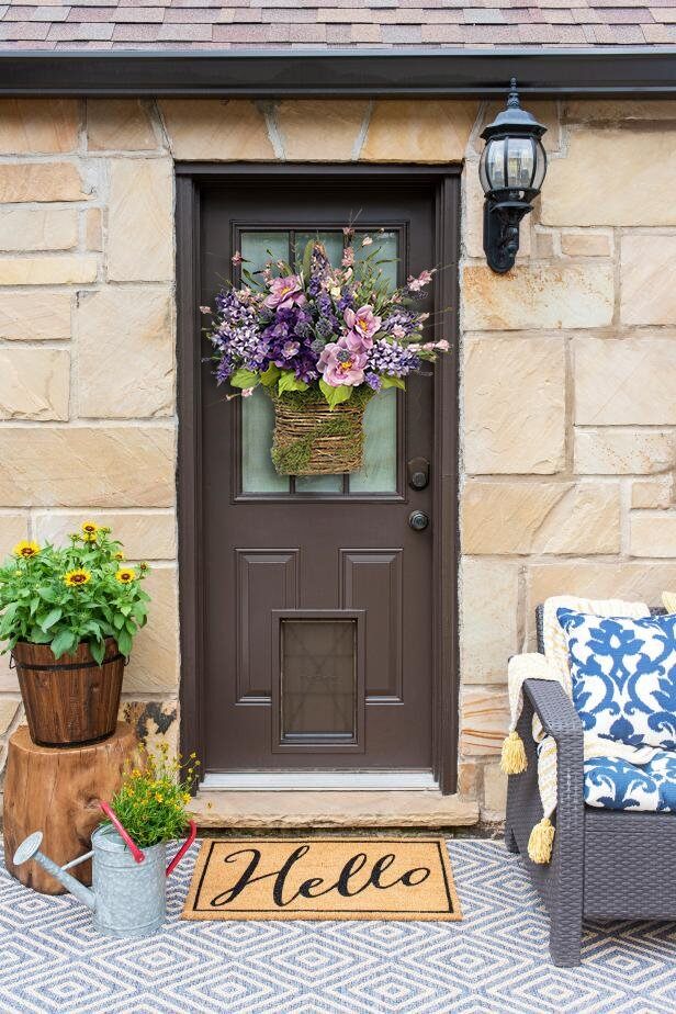 💝Sleva na poslední den - 50% sleva💖Věnce s levandulovým košíkem -Květinový věnec ke Dni matek, dárek pro maminku💐🥰