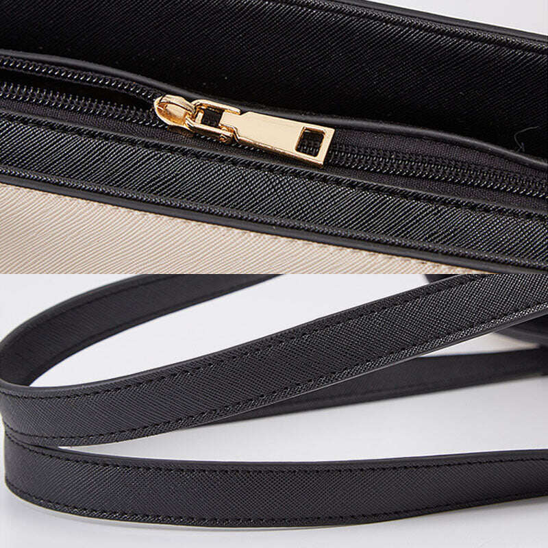 Bolsa feminina patchwork de 3 peças com franjas de alta capacidade