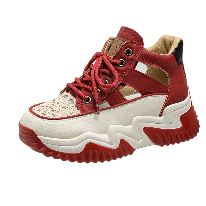 2024 verão novo estilo malha alta superior oco respirável sapatos femininos