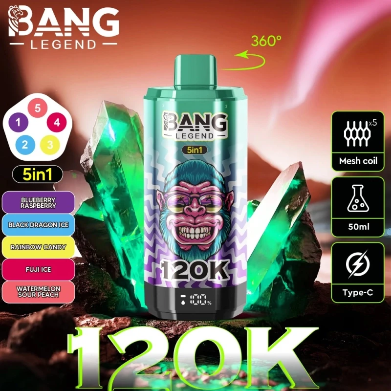 Bang Legend 120K Strawberry Kiwi & Strawberry Banana & Lychee Ice & Watermelon Berry & Passion Fruit Mango