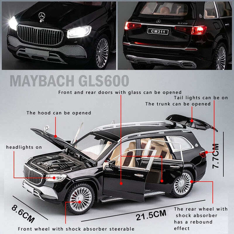 1:24 Mercedes Benz Maybach Gls600 Die Cast