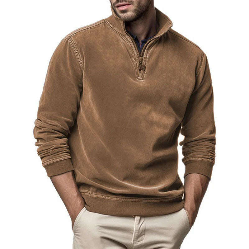 M-4XL🔥Moletom com capuz vintage com zíper masculino