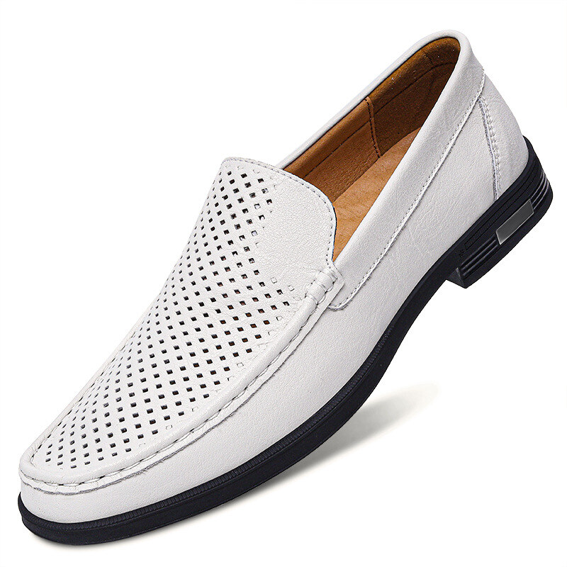 Mocassins masculinos de couro legítimo italiano
