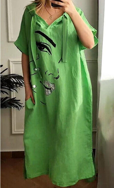 Vestido feminino urbano casual solto com capuz e transferência de calor