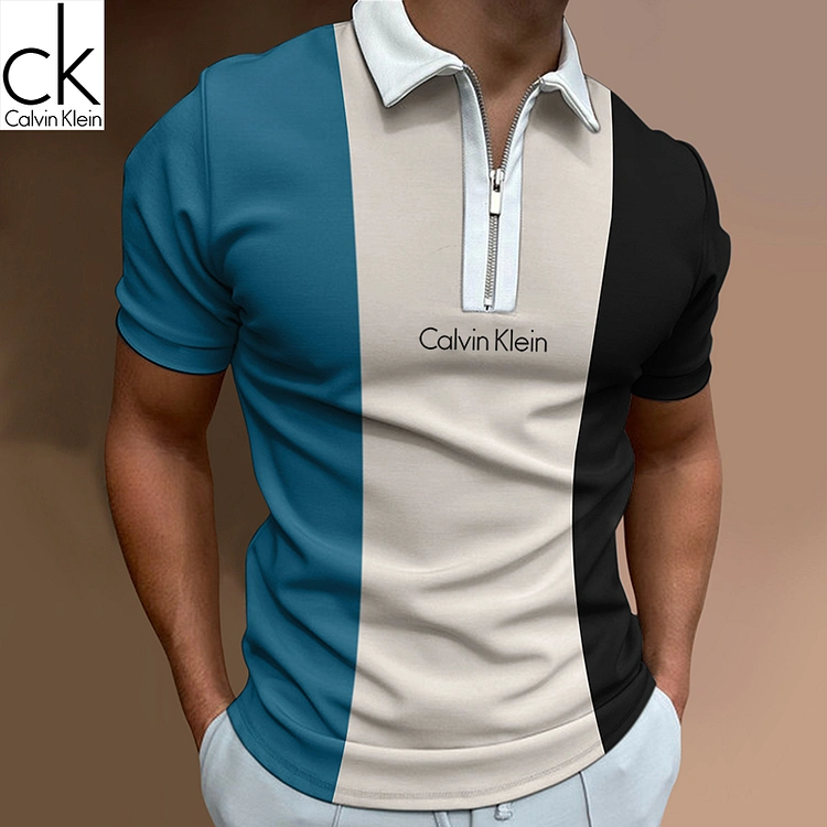 Calvin Klein ® Kontrastowa kolorowa swobodna koszulka polo , 2 sztuki
