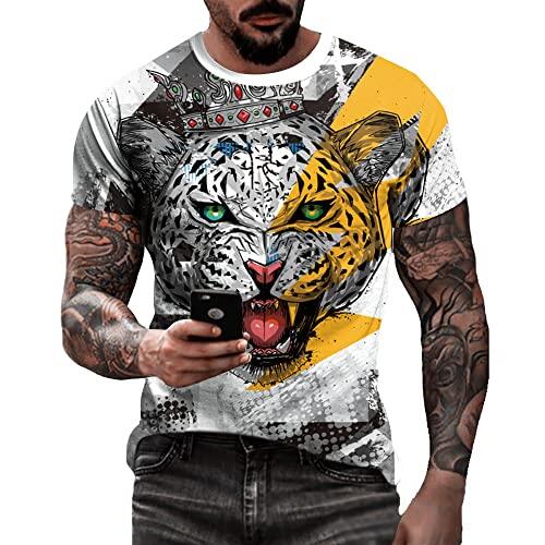 Camiseta masculina de caveira com estampa 3D criativa 3D camiseta de manga curta casual gola redonda novidade moda urbana camiseta