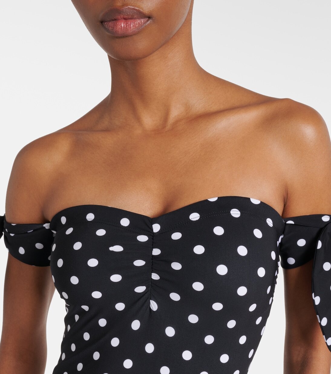 Polka-Dot One Piece Swimsuit and Skirt
