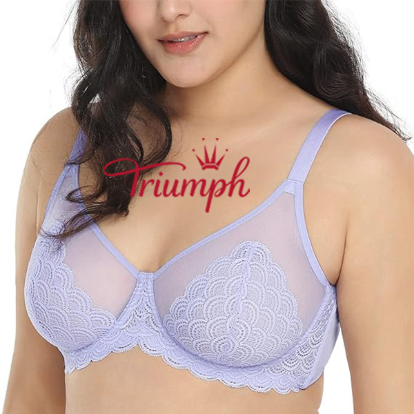 TRIUMPH® – 3 PEÇAS 💖 50% DE DESCONTO ✨ Sutiã grande de renda macia feminino