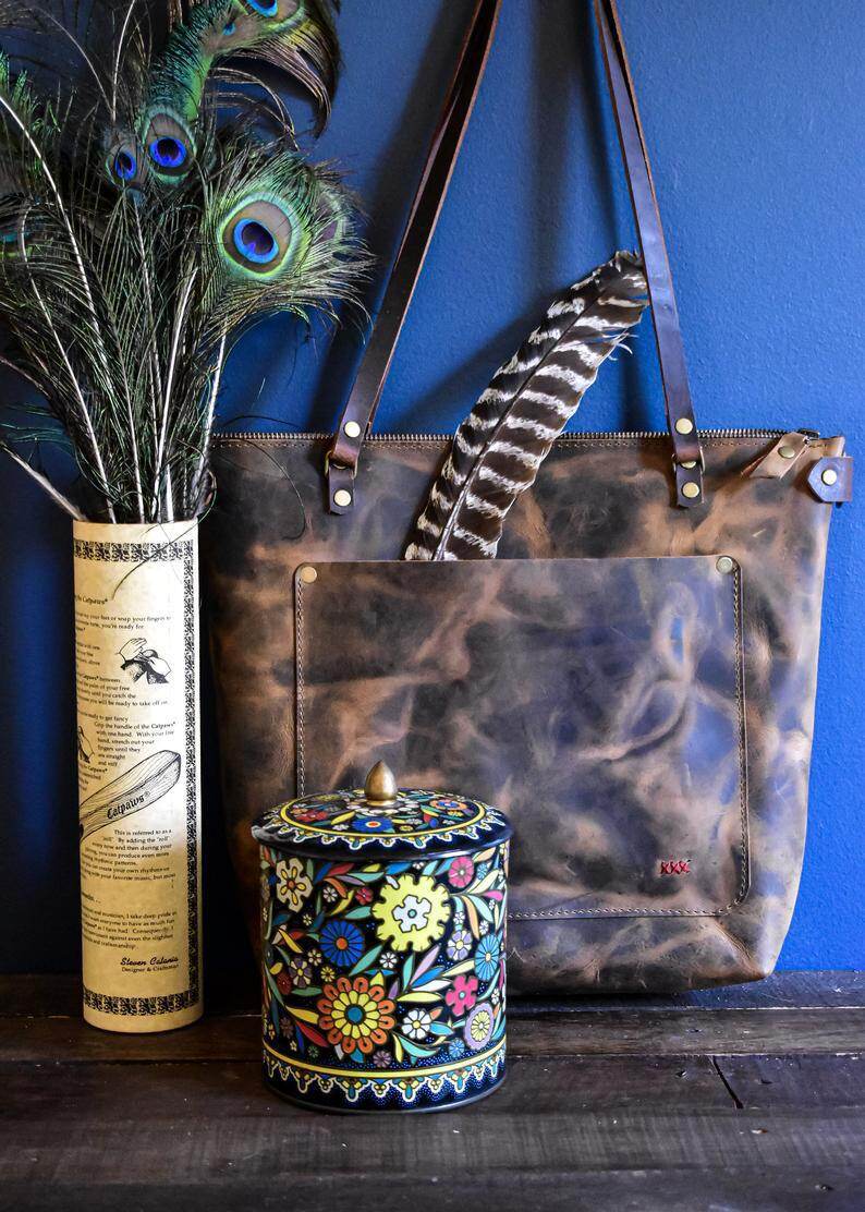 Vintage matná kožená taška přes rameno