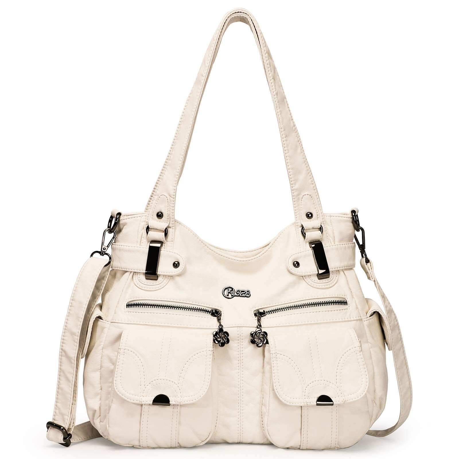 Bolsa de couro premium com muitos bolsos