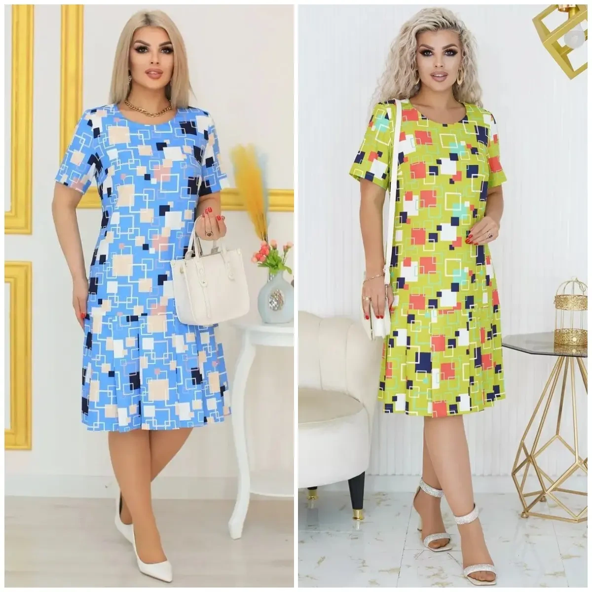 💕【S-5XL】Vestido xadrez temperamento 2024