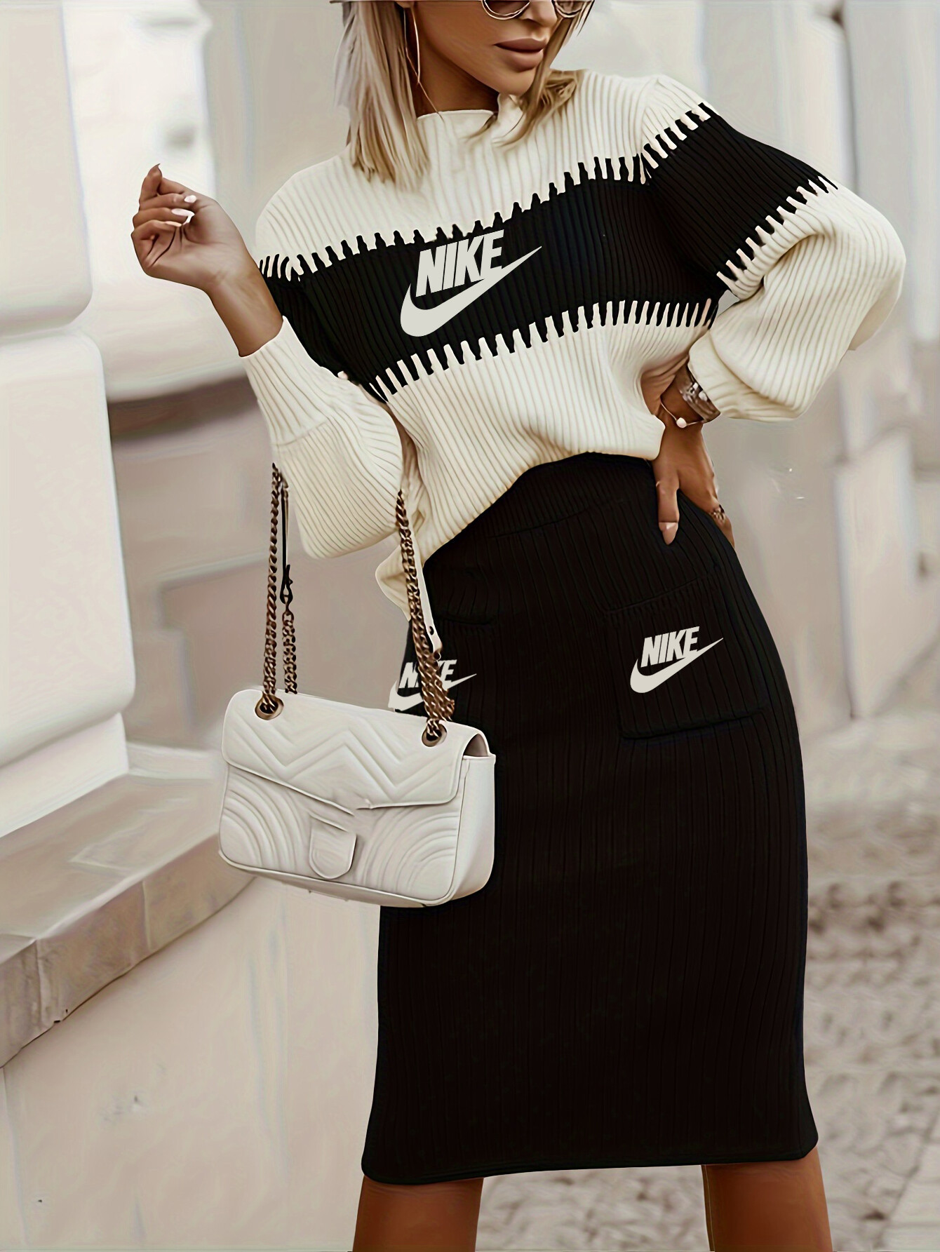 2025 O mais recente conjunto de saia casual de duas peças