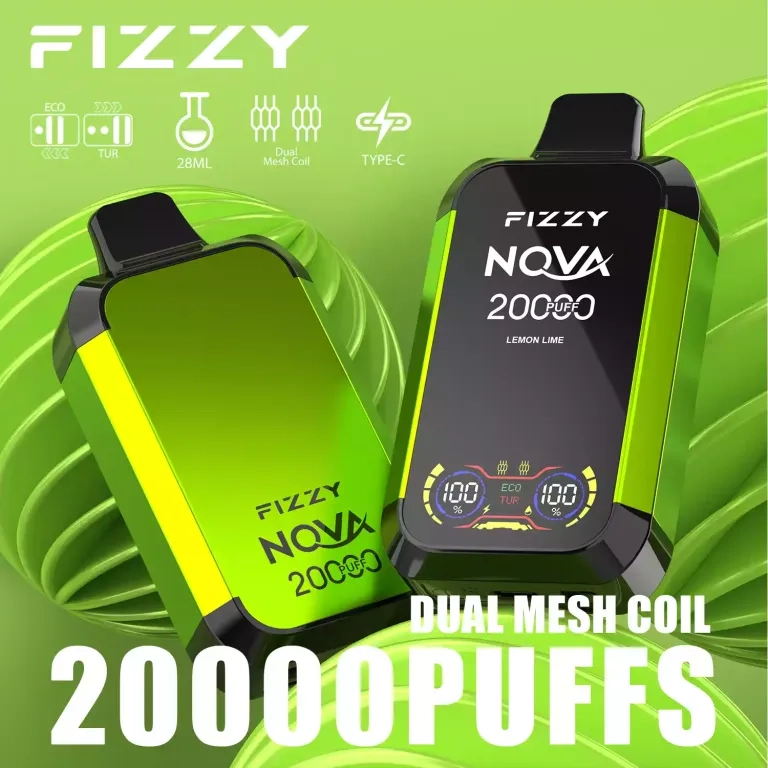 Fizzy Nova 20000 Puffs Dual Mesh LCD Screen Rechargeable Disposable Vapes Random Option (fast delivery)_5