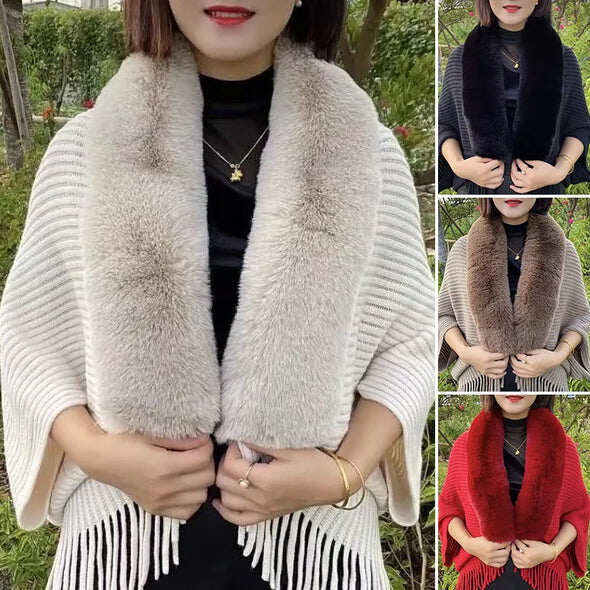 CARDIGAN DE MALHA COM GOLA DE PELE - ELEGANCE & COMFORT