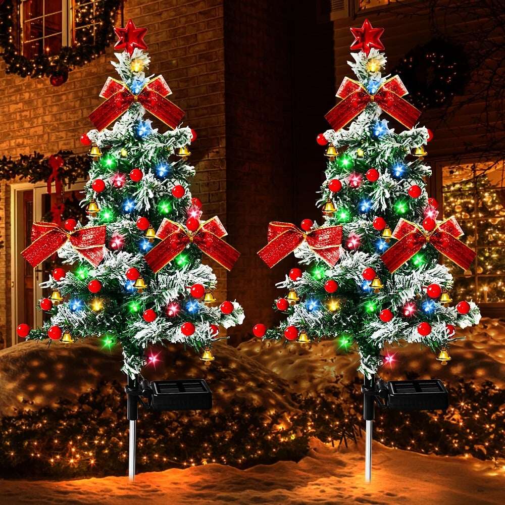 Utolsó napi akció!🎄Solar Christmas Tree Stake Light-Air Express Transport✈️Limited készlet!