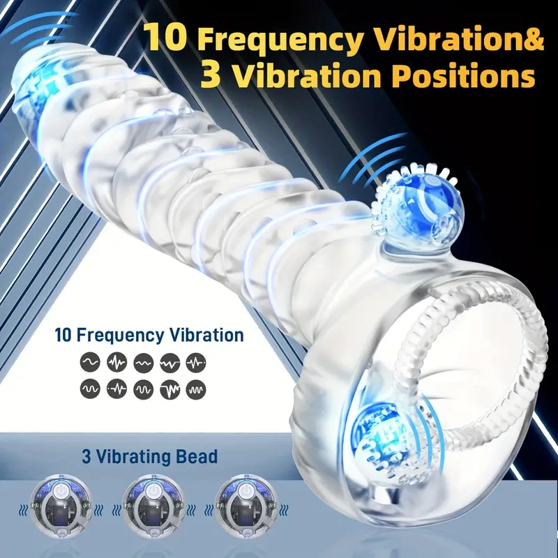 🔥🔥Промоция на нов продукт за 2024 г.😍-🎁🎁Презерватив за пенис с електрическо вибриращо дистанционно управление