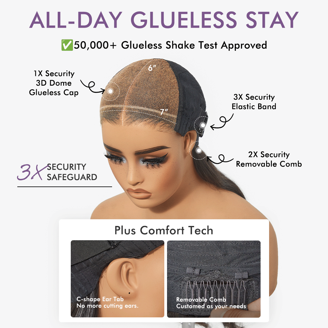 LUVME™ Natural Layered Thin Straight/Volucent Wavy Wig