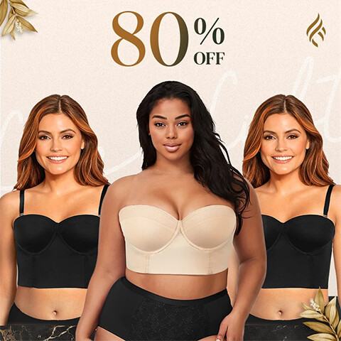 LUCILIFT – SUTIÃ SEM ALÇAS NAS COSTAS – TECIDO PREMIUM