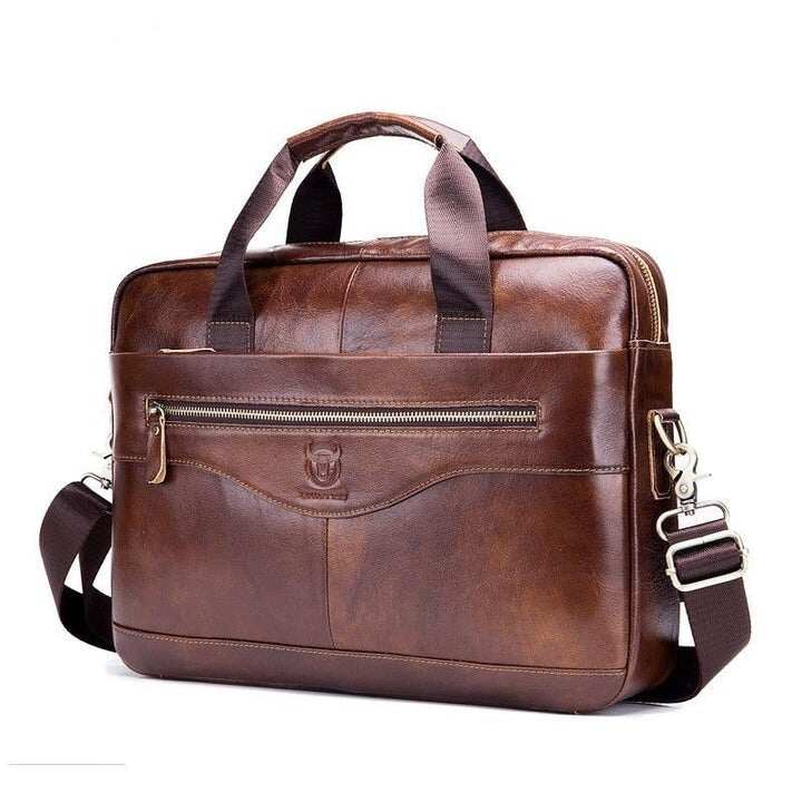 Męska teczka z prawdziwej skóry w stylu vintage na laptopa