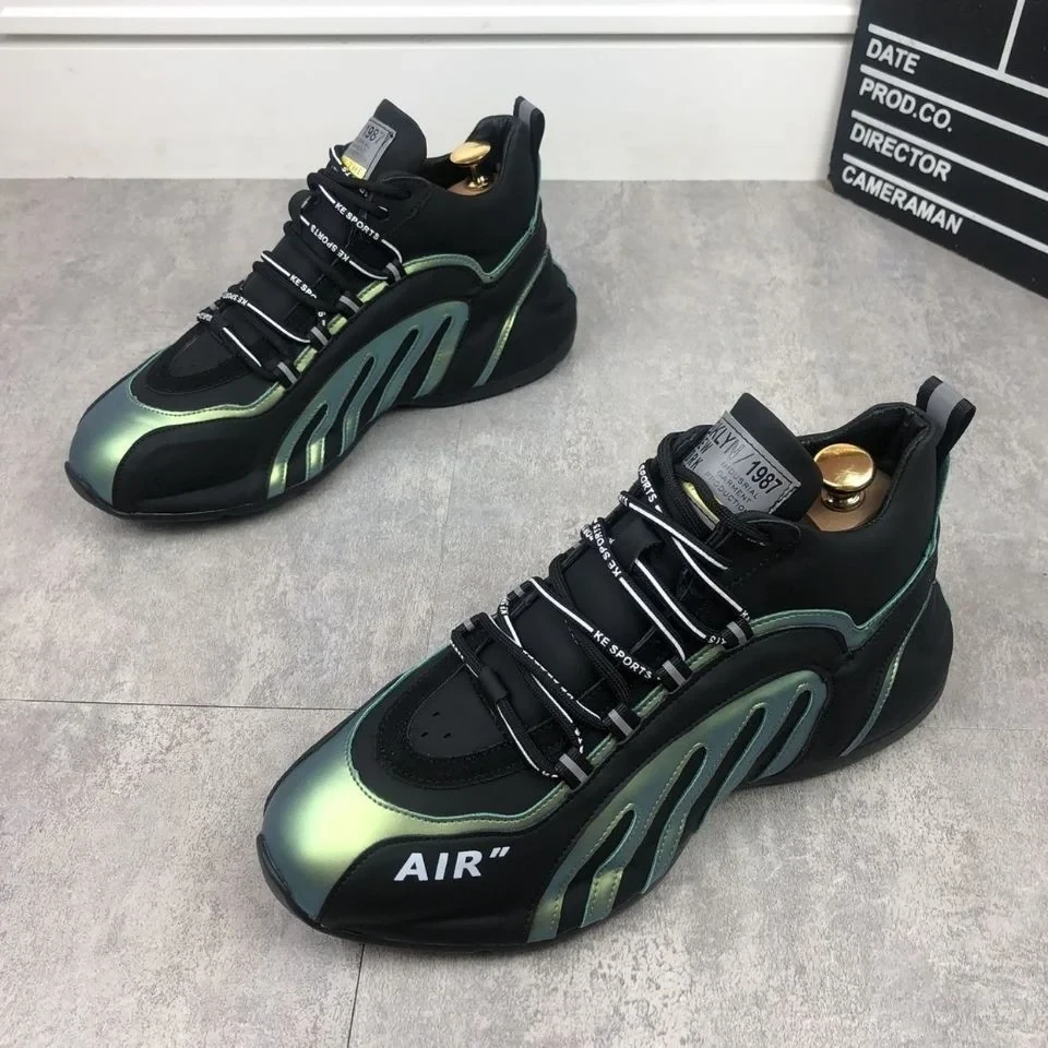 Męskie skórzane sneakersy z nadrukiem zebry