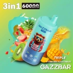 GAZZ BAR TRIPLE 60000 Puffs disposable vape Watermelon Ice • Energy Drink • Strawberry Kiwi