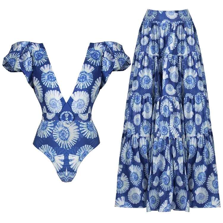 💕 New Ruffle Floral print Two Piece Swimsuit Set