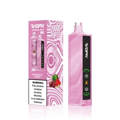 VOPK Shisha Bar 20000 Puffs Rechargeable Disposable Vape – 28ml, 850mAh, 0.6Ω Mesh Coil, Side LED Display, DTL Vaping, Dual-color UV Design, 0%/2%/3%/5% Nicotine