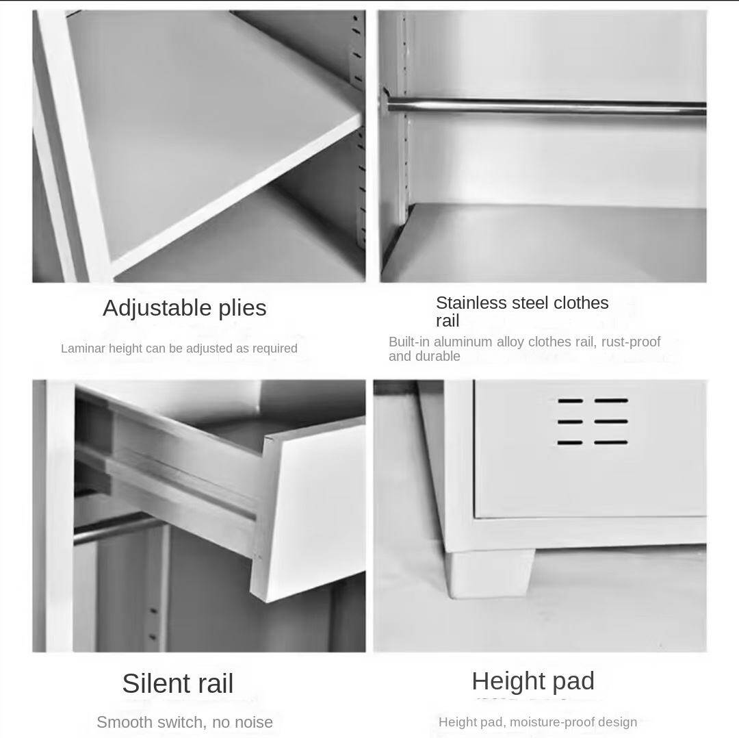 2025 Cheap Price 450*500*2000mm Built in Drawer Rust Resistant and Durable Lockable Metal Wardrobe