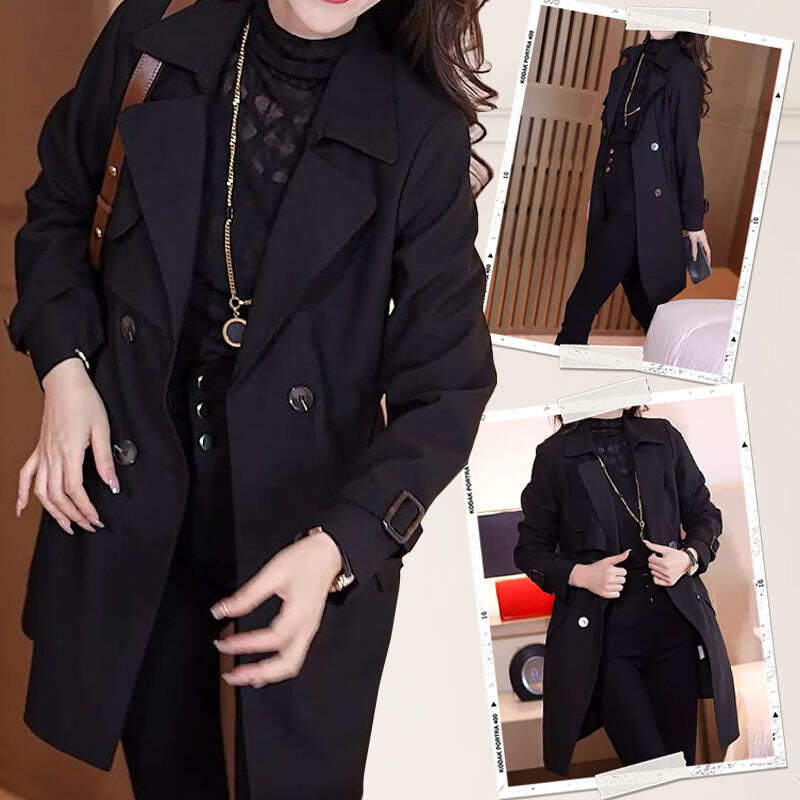 ❄️Promoções de inverno❄️ Trench coat confortável com cintura e lapelas