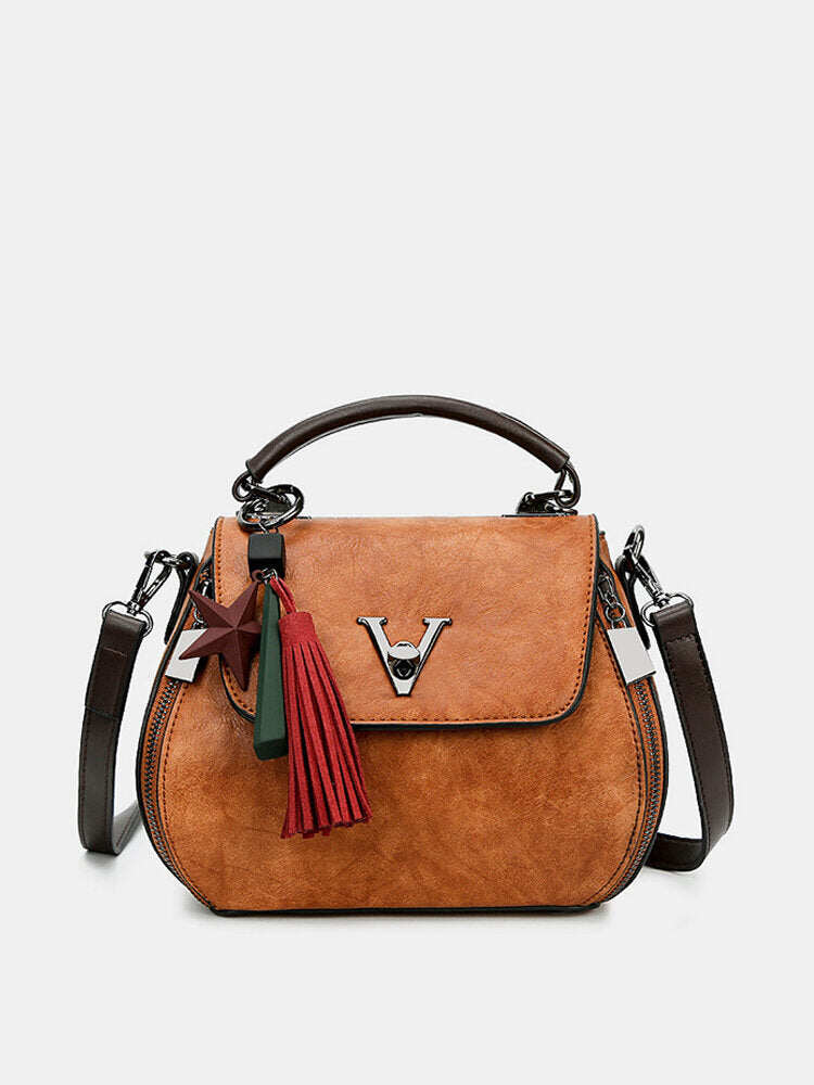 Bolsa de ombro feminina vintage com franjas