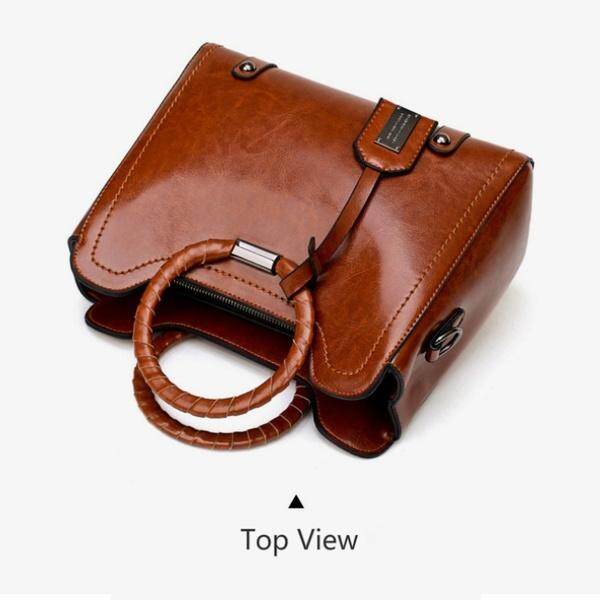 Bolsa de ombro de couro oleada para uso diário