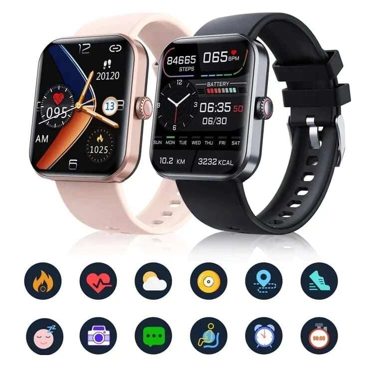 [Monitoramento de frequência cardíaca e pressão arterial durante todo o dia] Smartwatch moda Bluetooth