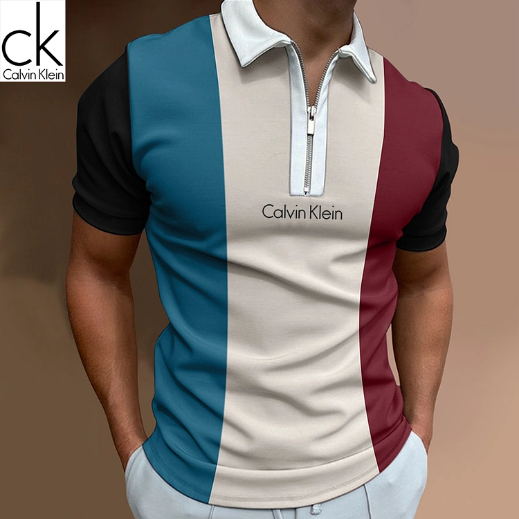 Calvin Klein ® Kontrastowa kolorowa swobodna koszulka polo , 2 sztuki