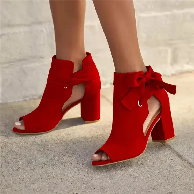 👠【36-42】2024 új, fűzős, vastag sarkú, nyitott orrú szandálok💖