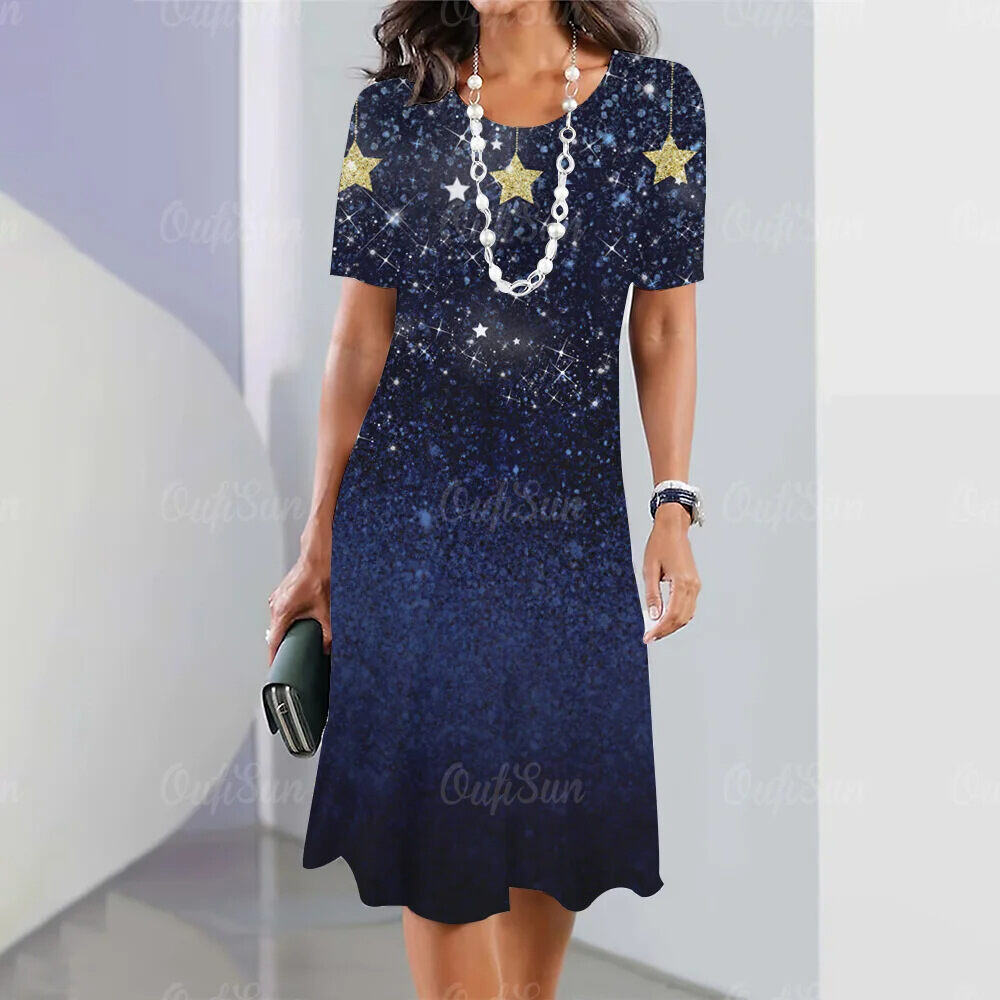 🔥  🔥 【S-5XL】Vestido retrô elegante com gola redonda