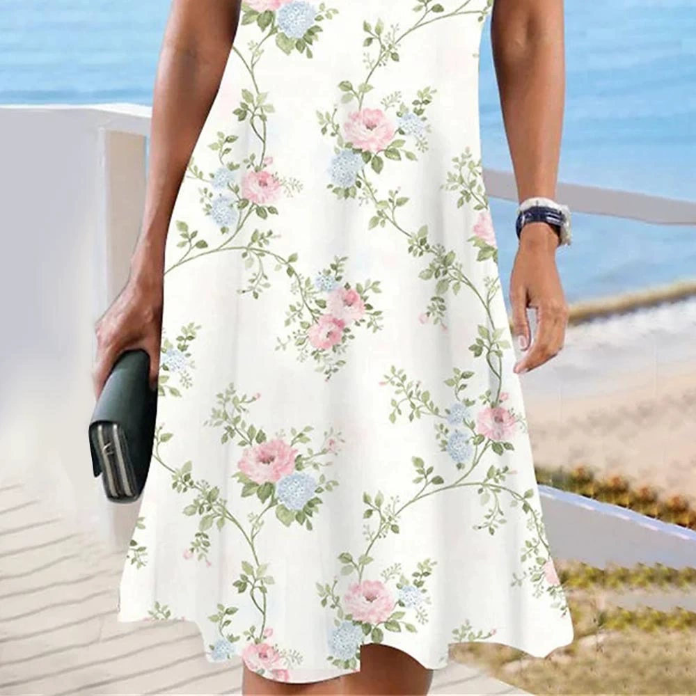 Vestido Túnica Manga Curta com Renda Floral