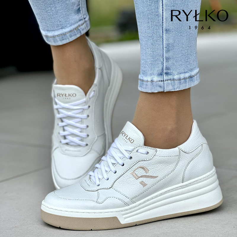 TÊNIS FEMININO BRANCO BRILHANTE FEITO DE COURO LEGAL