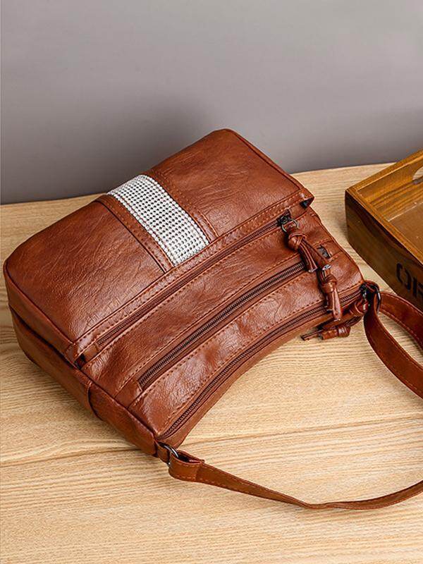 Bolsa de ombro em couro retrô macio