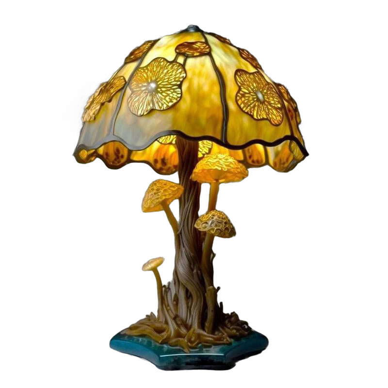 Luminária de mesa da série vitral vegetal